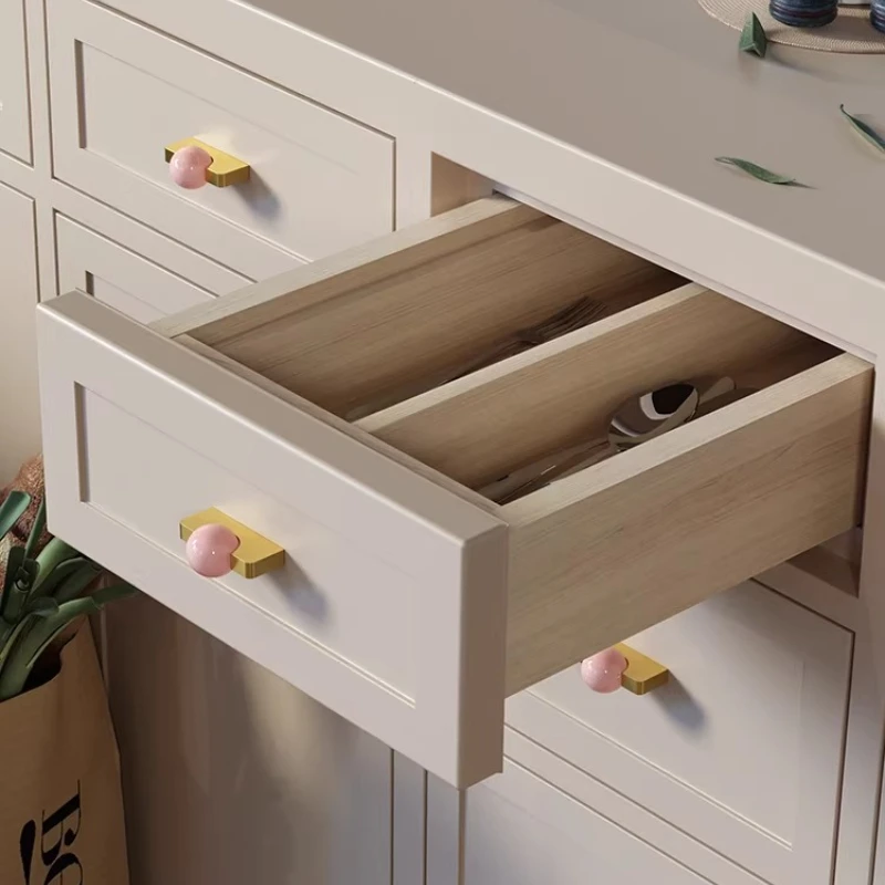 Furniture Hardware Drop Pulls - Sfera di cristallo bianca + maniglie